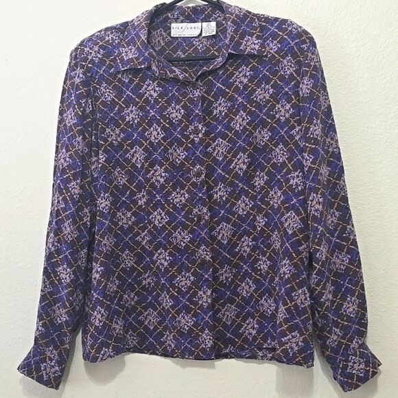 Silk LORE by Beth silk Blouse Size L - Picture 1 of 8
